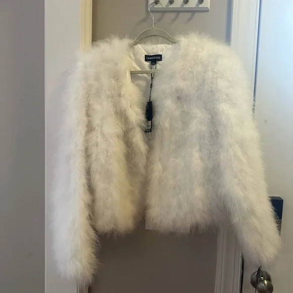 Lamarque New With Tags Feather White Jacket - Picture 1 of 7